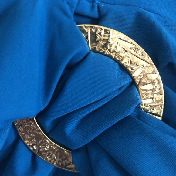 Spanx Halter Swimsuit One Piece Bayside Blue Shaping Slimming Belted Beauty - Picture 4 of 16